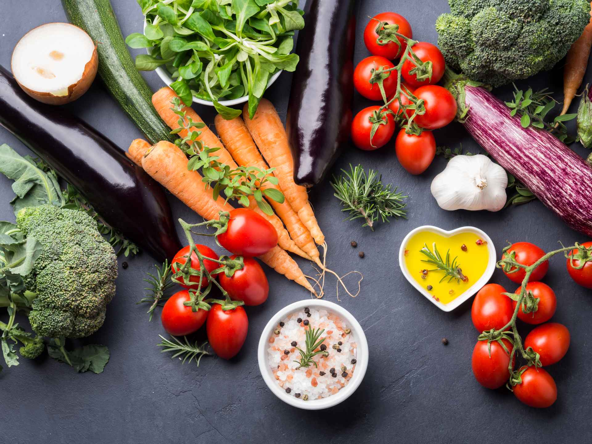 fresh vegetables on table